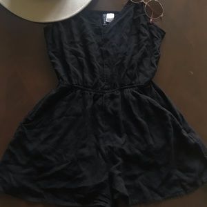 Black spaghetti strap romper